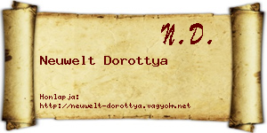 Neuwelt Dorottya névjegykártya